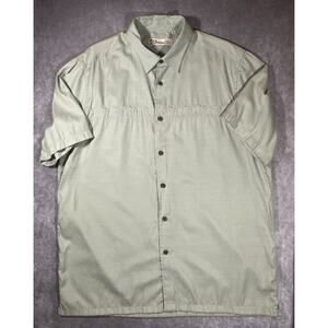 Basix Men’s Embroidered Hawaiian Shirt Palm Trees Size XL